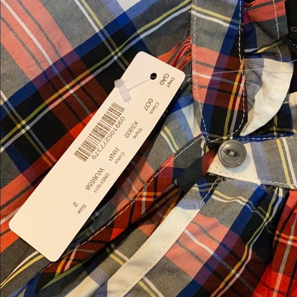 NWT J. crew tartan red plaid sleeveless ruffle top - Picture 5 of 5